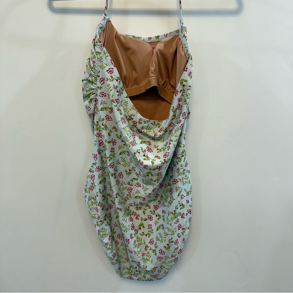 JCREW Ruched bandeau one-piece in cloud meadow floral - Picture 4 of 6